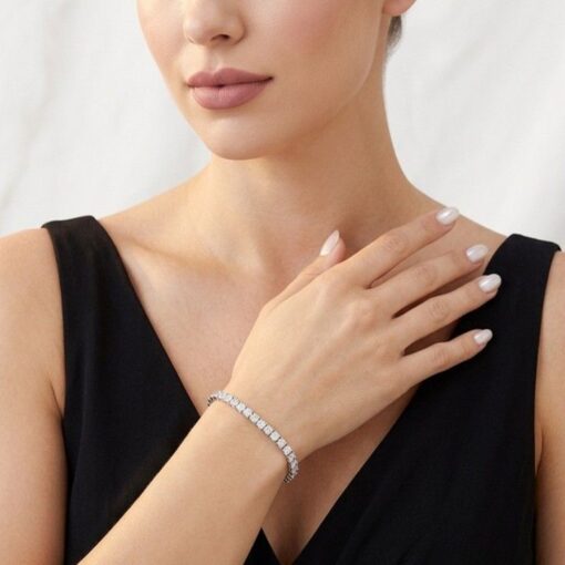 5mm Moissanite Tennis Bracelet in Sterling Silver – image 4
