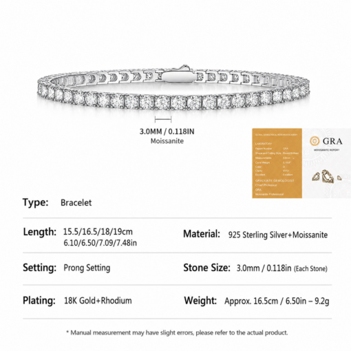 5mm Moissanite Tennis Bracelet in Sterling Silver – image 14