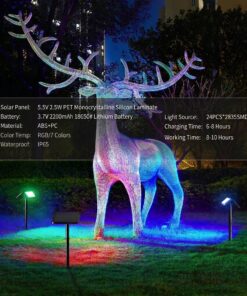 Solar RGB Garden Spotlight 3 Pack with 7 Colours - Image 3