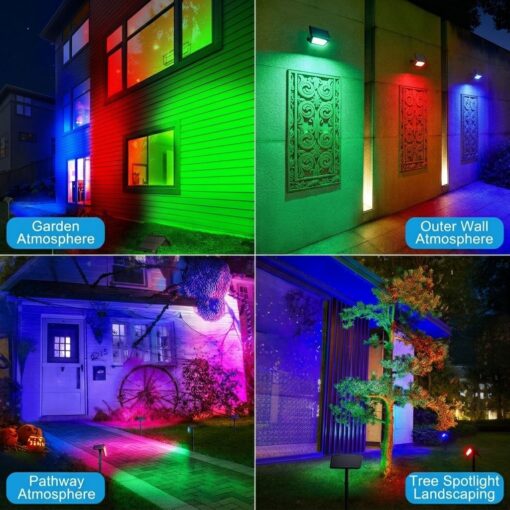 Solar RGB Garden Spotlight 3 Pack with 7 Colours – image 7
