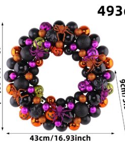 YLT Halloween Wreath with Ball Ornaments - Image 3