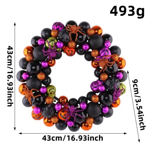 YLT Halloween Wreath with Ball Ornaments – image 3