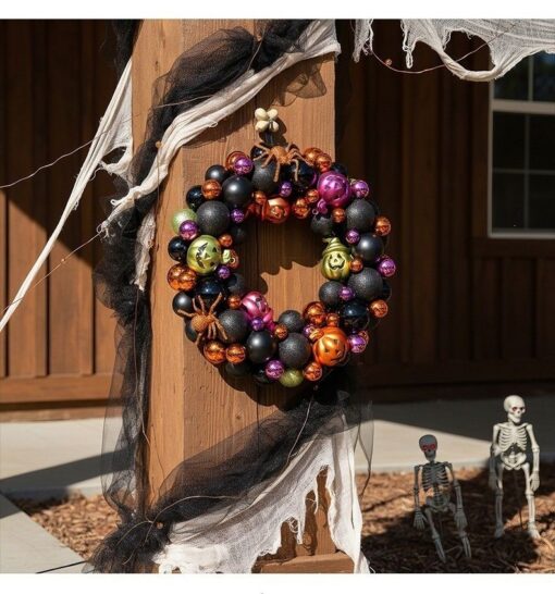 YLT Halloween Wreath with Ball Ornaments – image 4