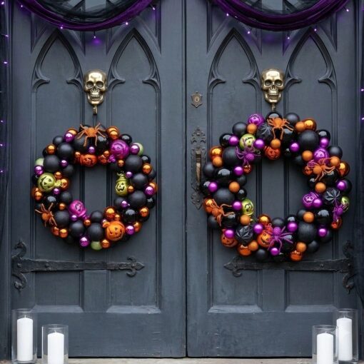 YLT Halloween Wreath with Ball Ornaments – image 6
