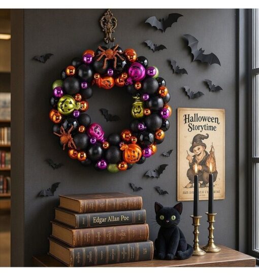 YLT Halloween Wreath with Ball Ornaments – image 7