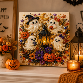 YLT Halloween Pearl Diamond Painting Kit, Stretched Canvas – image 1