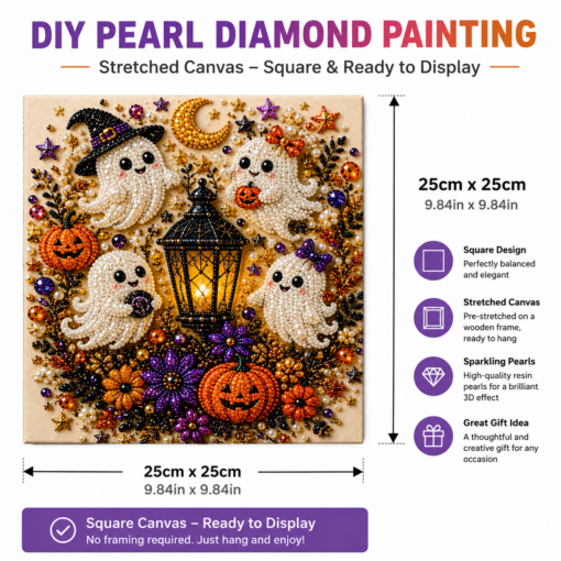 YLT Halloween Pearl Diamond Painting Kit, Stretched Canvas – image 3