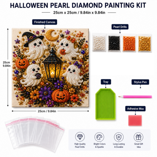 YLT Halloween Pearl Diamond Painting Kit, Stretched Canvas – image 4