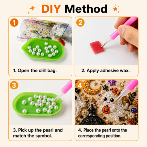 YLT Halloween Pearl Diamond Painting Kit, Stretched Canvas – image 5
