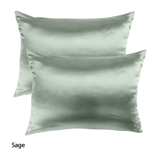 Royal Comfort Silk Pillowcase Twin Pack, Sage – image 2