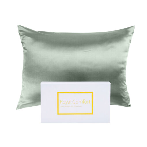 Royal Comfort Silk Pillowcase Twin Pack, Sage – image 1