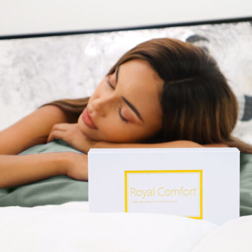 Royal Comfort Silk Pillowcase Twin Pack, Sage – image 8