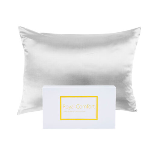 V160-204835-01_9.jpg Royal Comfort Silk Pillowcase 16 Momme Silver – image 1