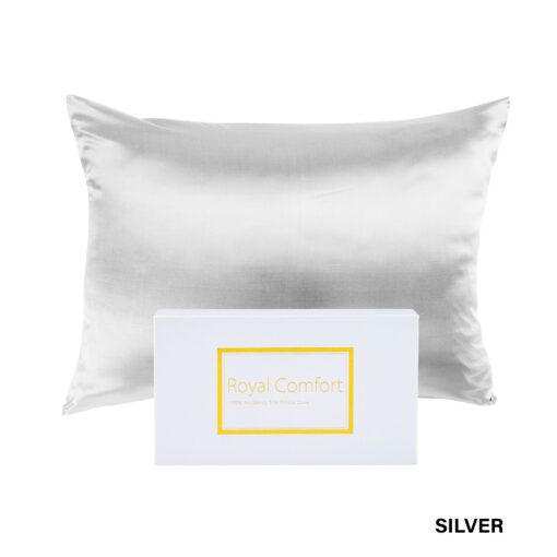 Royal Comfort Silk Pillowcase 16 Momme Silver – image 7