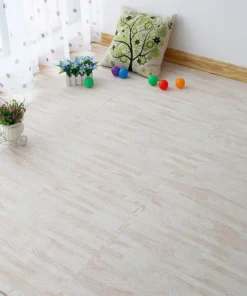 GENUX White Wood Grain EVA Gym Mats 12 Tiles - Image 5