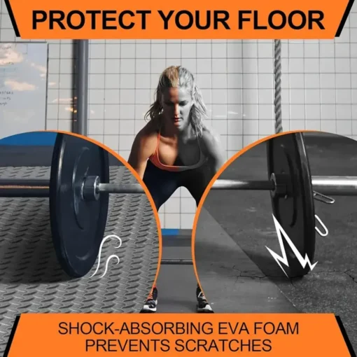 GENUX White Wood Grain EVA Gym Mats 12 Tiles – image 8