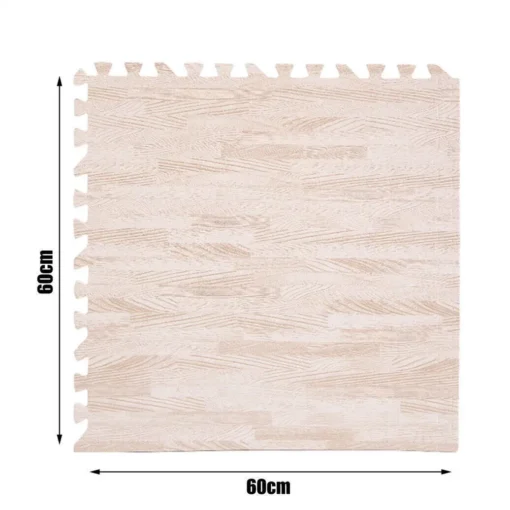 GENUX White Wood Grain EVA Gym Mats 12 Tiles – image 9
