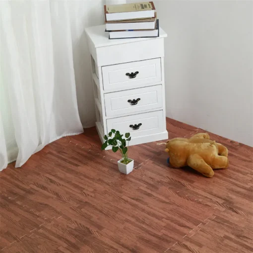 GENUX White Wood Grain EVA Gym Mats 12 Tiles – image 10