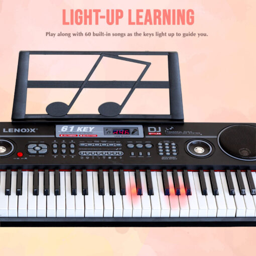 Lenoxx 61-Key Learning Keyboard with Light-Up Keys – image 4