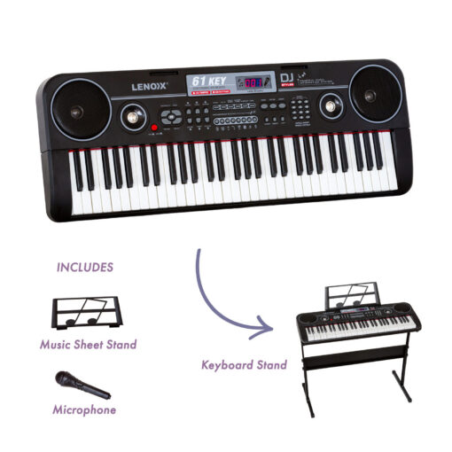 Lenoxx 61-Key Learning Keyboard with Light-Up Keys – image 5