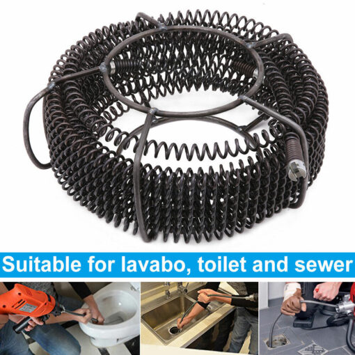 12m Drill Driven Drain Snake with 6 Bits – image 1