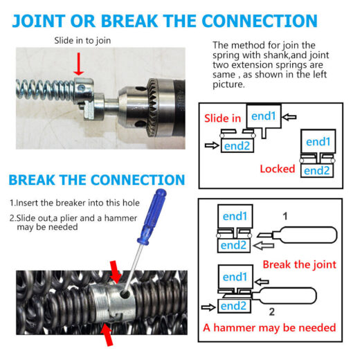 12m Drill Driven Drain Snake with 6 Bits – image 2