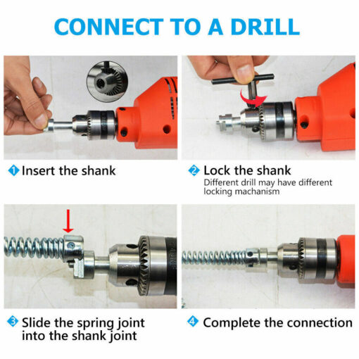12m Drill Driven Drain Snake with 6 Bits – image 4