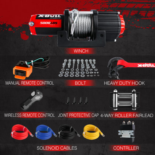 X-BULL 5000lb Electric Winch with 13m Rope – image 3