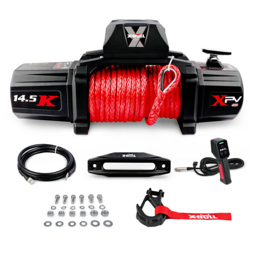 X-BULL 14500lb Winch with Red Recovery Tracks – image 2