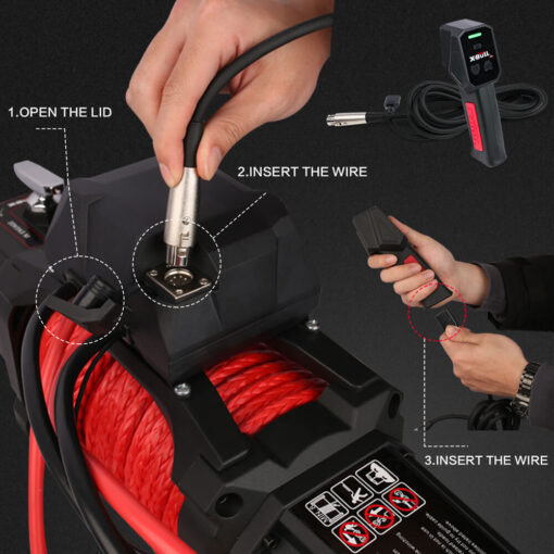 X-BULL 14500lb Winch with Red Recovery Tracks – image 6