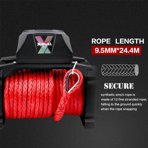 X-BULL 14500lb Winch with Red Recovery Tracks – image 9