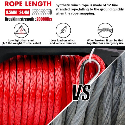X-BULL 14500lb Winch with Synthetic Rope – image 7