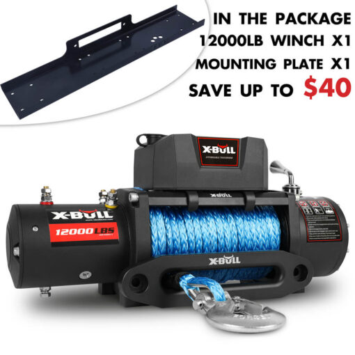 V211-AUEB-XBEW006WP010-89587-00.jpg X-BULL 12000lb 12V Winch with Synthetic Rope – image 1