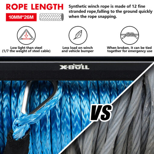 X-BULL 12000lb 12V Winch with Synthetic Rope – image 7