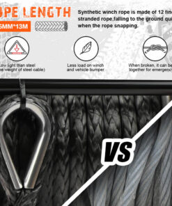 ZESUPER 12V 4500lb Winch with Nylon Rope - Image 5