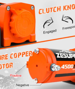 ZESUPER 4500lb Electric Winch with Nylon Rope - Image 3