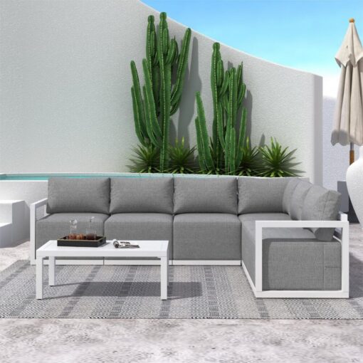 Dreamo 7-Piece White Aluminium Lounge Set – image 2