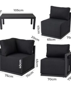 Dreamo 7-Piece White Aluminium Lounge Set - Image 8