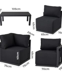Dreamo 7-Piece White Aluminium Lounge Set - Image 16