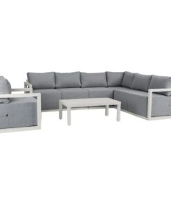 Dreamo 7 Seat Aluminium Lounge Set White - Image 3