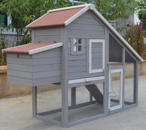 V278-CC215-87789-00.jpg YES4PETS Large Grey Chicken Coop with Nesting Box – image 1