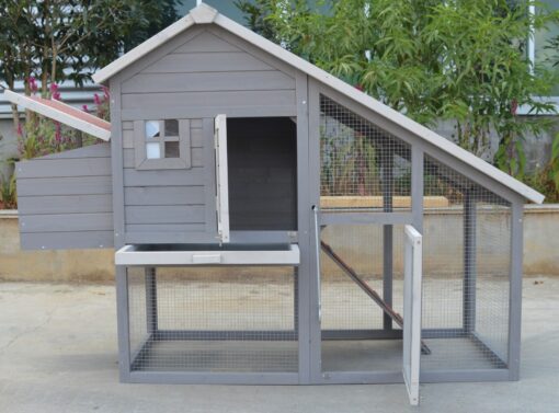 YES4PETS Large Grey Chicken Coop with Nesting Box – image 2