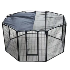 YES4PETS 100cm Steel Pet Playpen With Cover – image 1