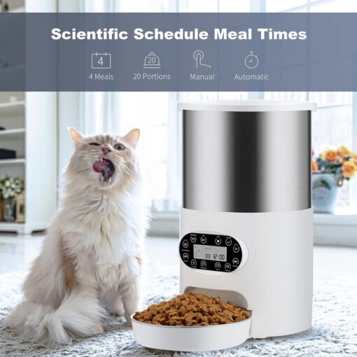 YES4PETS Automatic Pet Feeder 4.5L Stainless Steel – image 2