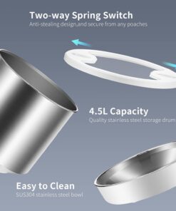 YES4PETS Automatic Pet Feeder 4.5L Stainless Steel - Image 5