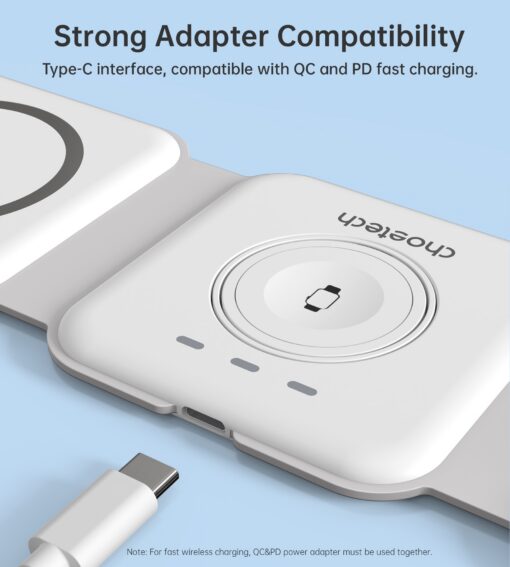 CHOETECH 3-in-1 Foldable Wireless Charger – image 9