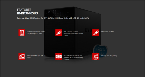 ICY BOX 4-Bay RAID Enclosure with USB 3.0 – image 4