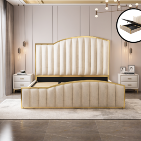 Elegant Shopping eStore King Bed Frame Gas Lift Storage – image 1