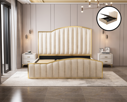 Elegant Shopping eStore King Bed Frame Gas Lift Storage – image 1