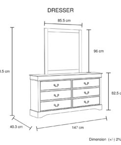 Melbournians Spencer 5 Piece Queen Bedroom Suite Grey - Image 10